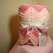 chevron baby blanket/pink/rose/white